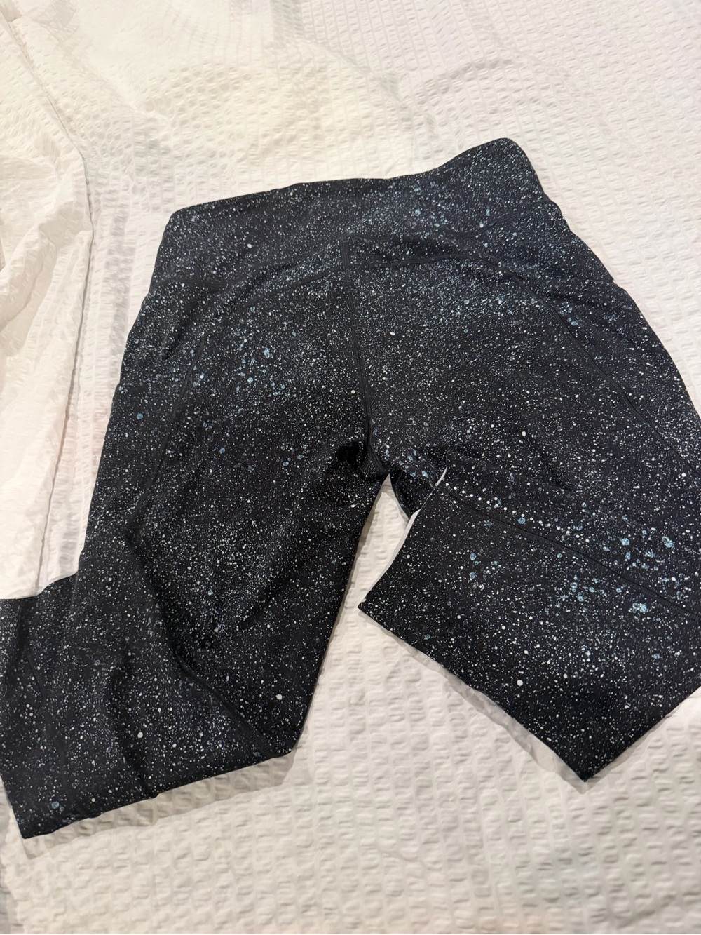 lululemon athletica Black Leggings with Light Blue Speckle